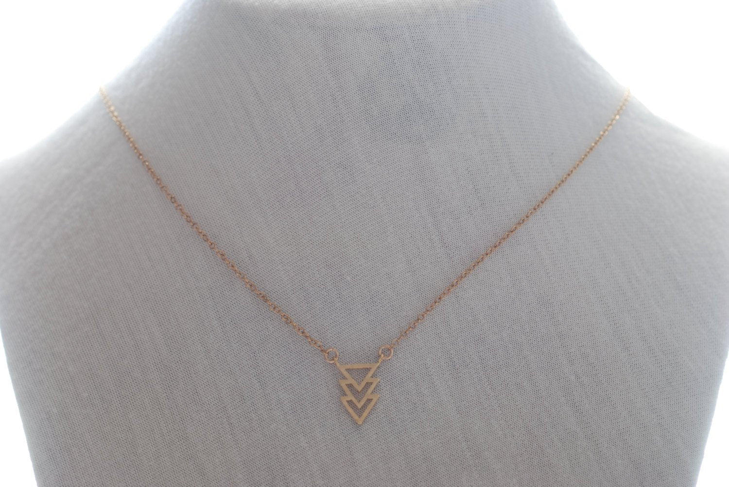 Geometric Necklace- Triangle Necklace- Simple Everyday Jewelry by HeirloomEnvy - HarperCrown