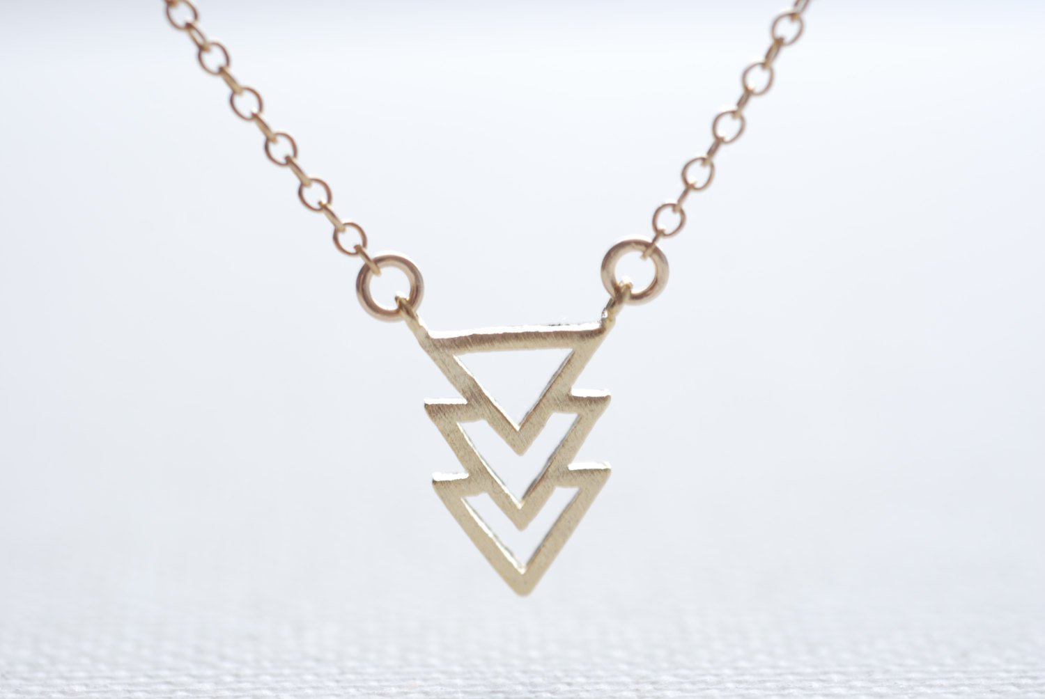 Geometric Necklace- Triangle Necklace- Simple Everyday Jewelry by HeirloomEnvy - HarperCrown