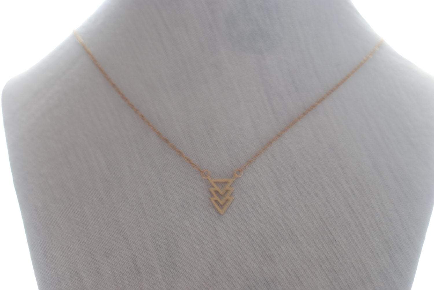 Geometric Necklace- Triangle Necklace- Simple Everyday Jewelry by HeirloomEnvy - HarperCrown