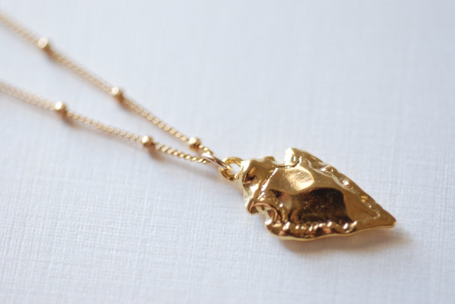 Gold Arrowhead Necklace, 18k gold Vermeil Arrowhead, Dainty Arrowhead Necklace, Tribal Necklace,Gold Arrow Necklace, Arrowhead Charm Pendant - HarperCrown