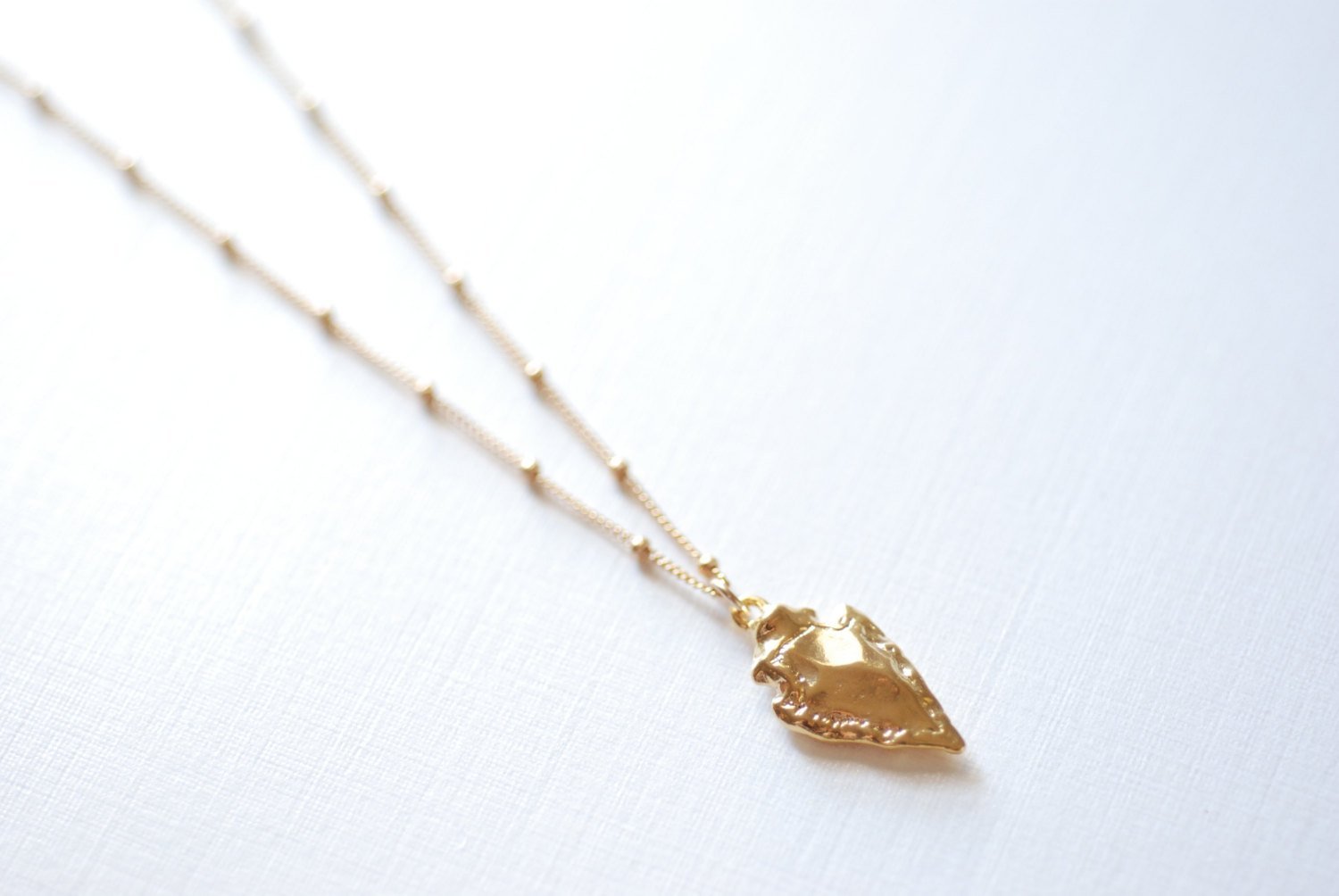 Gold Arrowhead Necklace, 18k gold Vermeil Arrowhead, Dainty Arrowhead Necklace, Tribal Necklace,Gold Arrow Necklace, Arrowhead Charm Pendant - HarperCrown