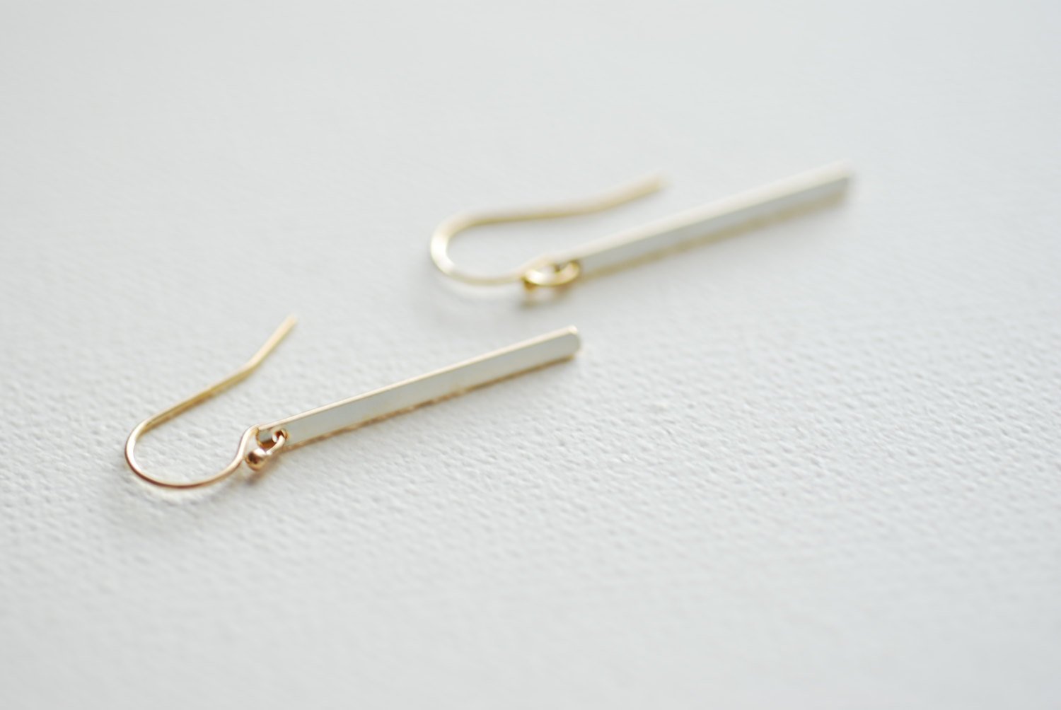 Gold Bar Earrings, 14k gold filled Bars, Minimalist Bar Earrings, Simple Everyday Earrings,Silver Bar Earings,Vertical Bar Earrings,Gold Bar - HarperCrown