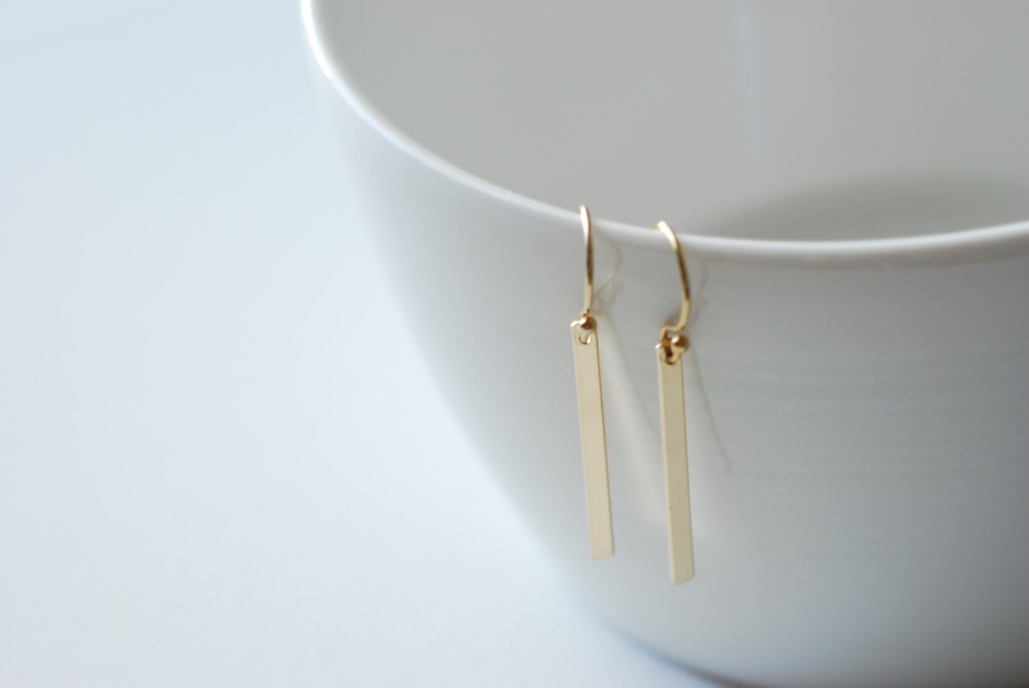 Gold Bar Earrings, 14k gold filled Bars, Minimalist Bar Earrings, Simple Everyday Earrings,Silver Bar Earings,Vertical Bar Earrings,Gold Bar - HarperCrown