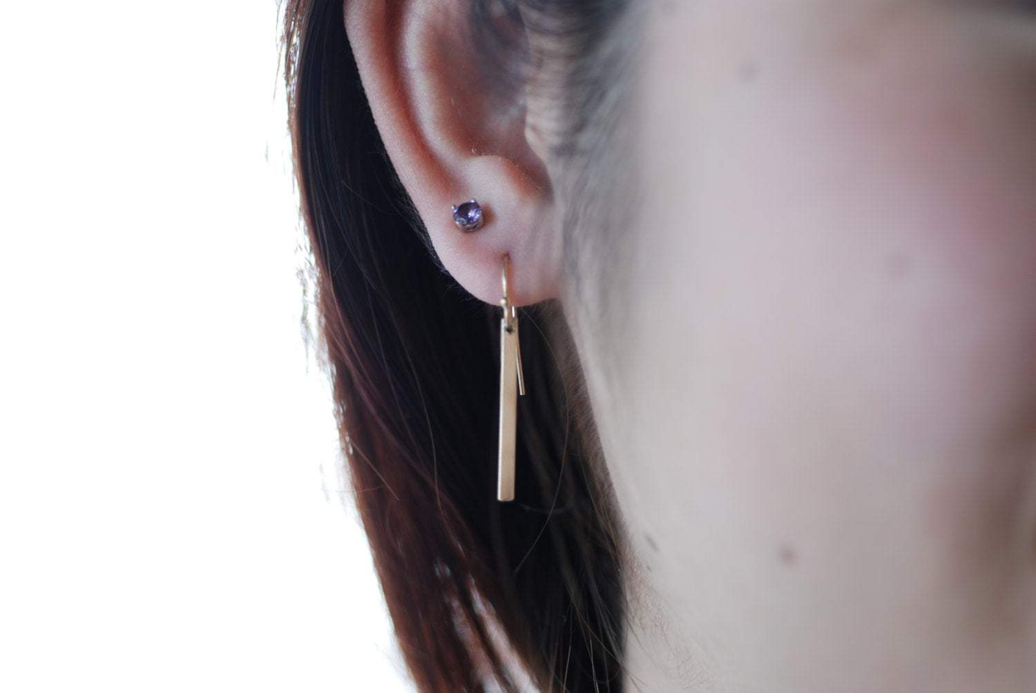 Gold Bar Earrings, 14k gold filled Bars, Minimalist Bar Earrings, Simple Everyday Earrings,Silver Bar Earings,Vertical Bar Earrings,Gold Bar - HarperCrown