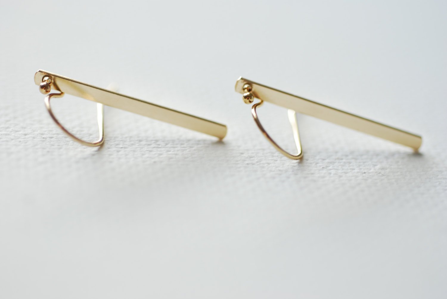 Gold Bar Earrings, 14k gold filled Bars, Minimalist Bar Earrings, Simple Everyday Earrings,Silver Bar Earings,Vertical Bar Earrings,Gold Bar - HarperCrown