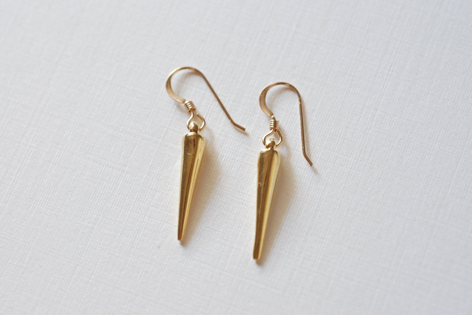 Gold Dagger Spear Earrings, 24k gold Dagger Earrings,Spear Earrings,stick earrings,gold bar earrings,needle earrings,gold spike earrings - HarperCrown