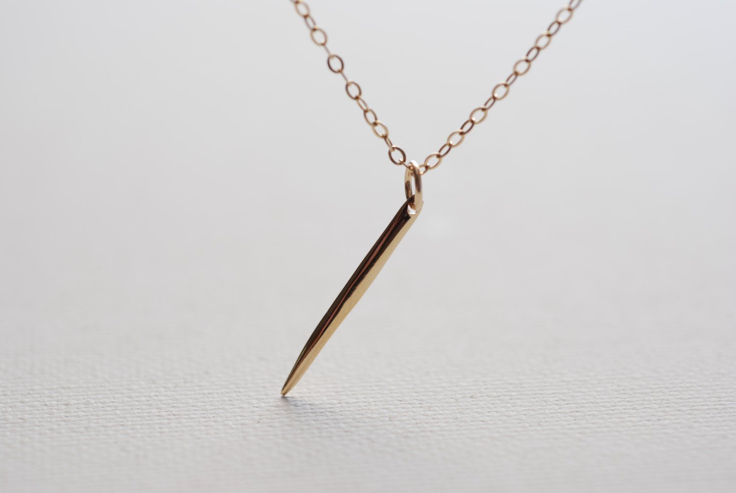 Gold Dagger Spear Needle Necklace, 24k gold Dagger Spear Needle,Gold Spike Necklace,Gold Spear Necklace,Minimalist Dagger Spear Spike - HarperCrown