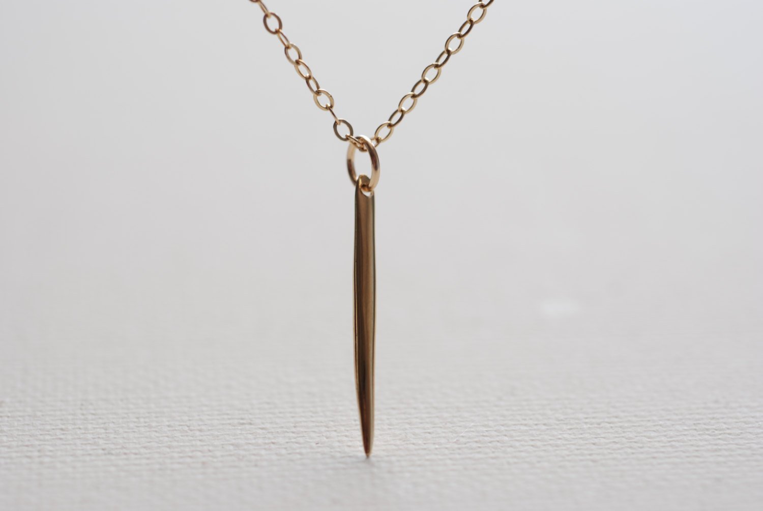 Gold Dagger Spear Needle Necklace, 24k gold Dagger Spear Needle,Gold Spike Necklace,Gold Spear Necklace,Minimalist Dagger Spear Spike - HarperCrown