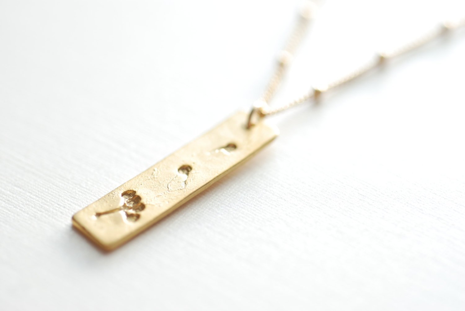 Gold Dandelion Necklace- Make a wish, Gold Bar Necklace, Minimalist Necklace - HarperCrown