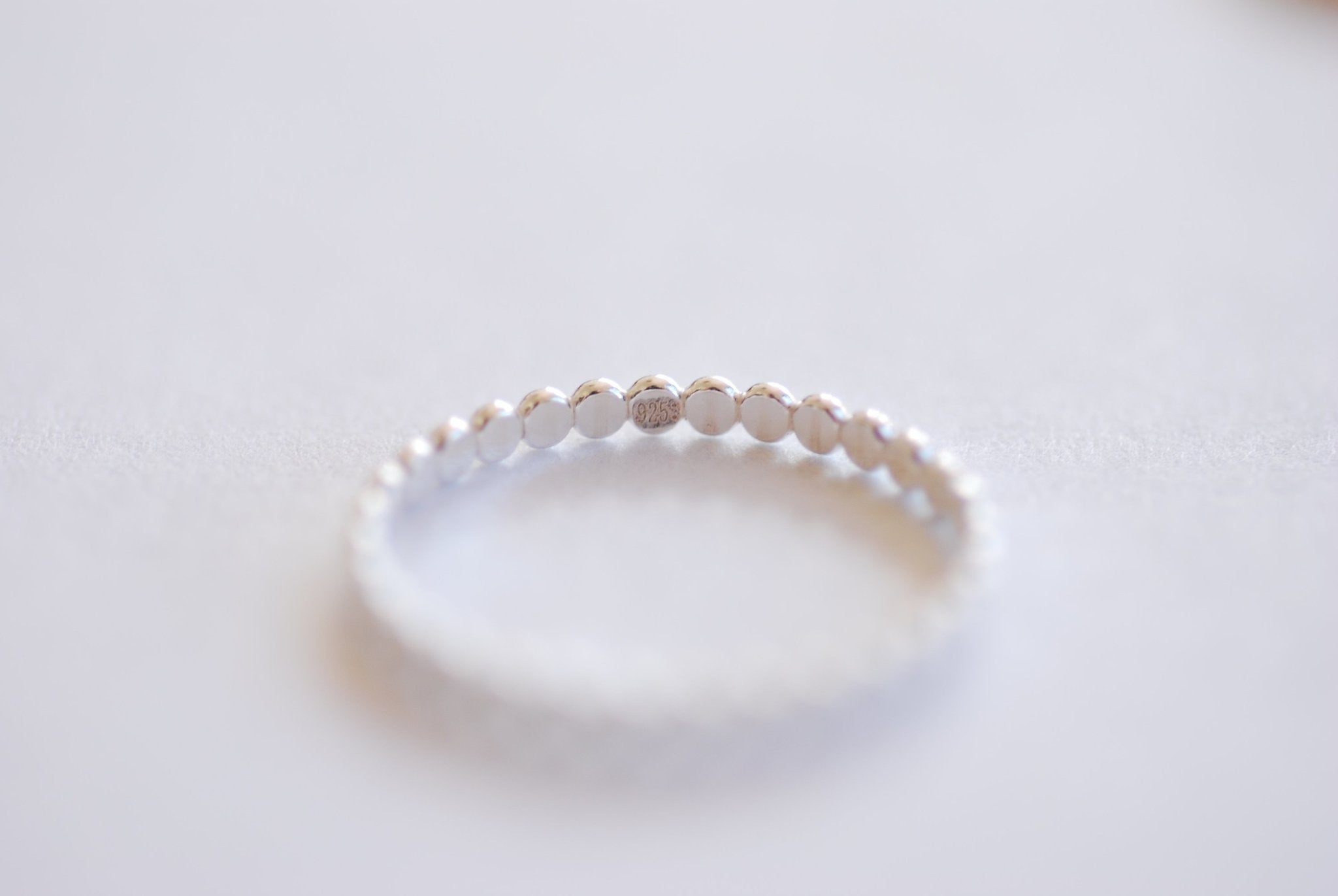 Gold Filled Beaded Ring, Gold Silver Stacking Ring, Hammered Bead Ring, Gold Dot Ring Midi Ring Gold Filled Flat Beaded Ring Minimalist [30] - HarperCrown