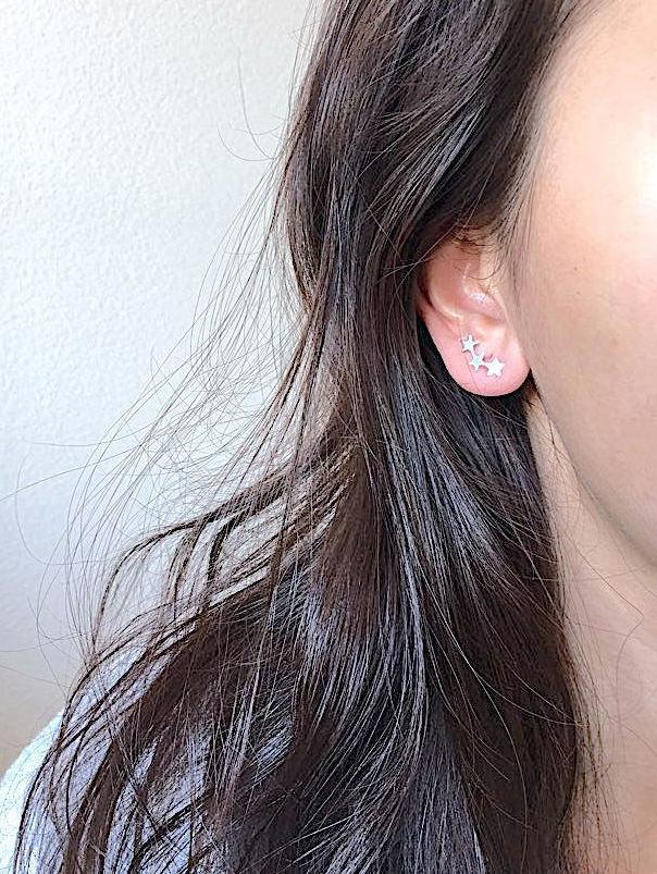 Gold Filled Star Ear Climber- Gold Star ear crawlers, ear climber earrings, ear crawler earrings, ear pins, star earrings, ear sweeps, Studs - HarperCrown