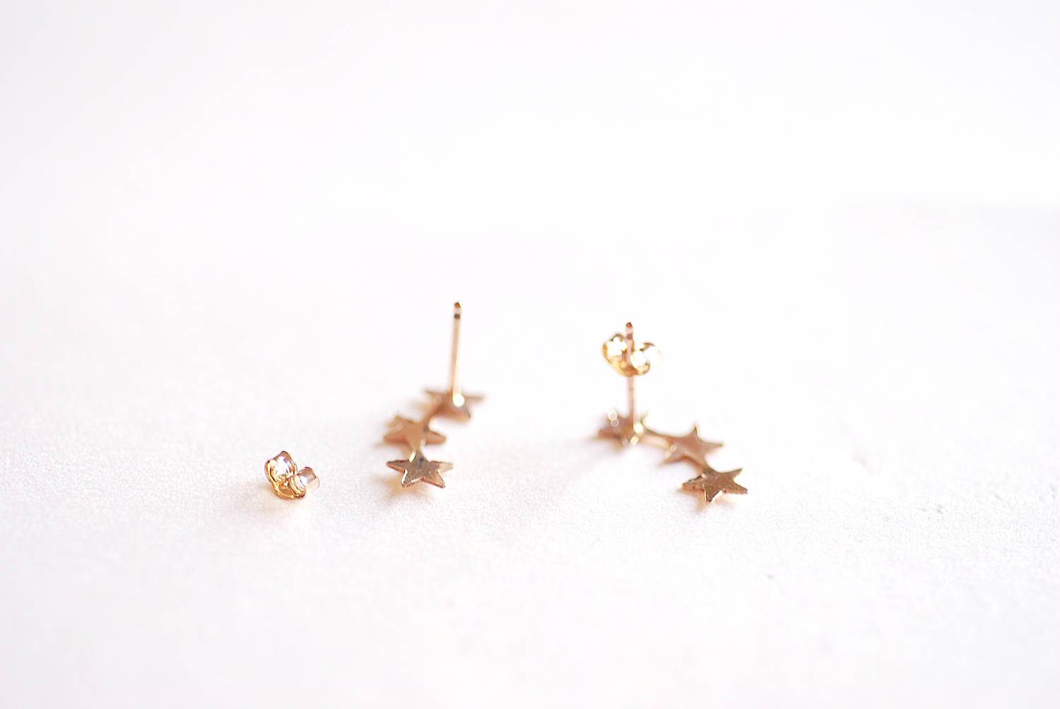 Gold Filled Star Ear Climber- Gold Star ear crawlers, ear climber earrings, ear crawler earrings, ear pins, star earrings, ear sweeps, Studs - HarperCrown