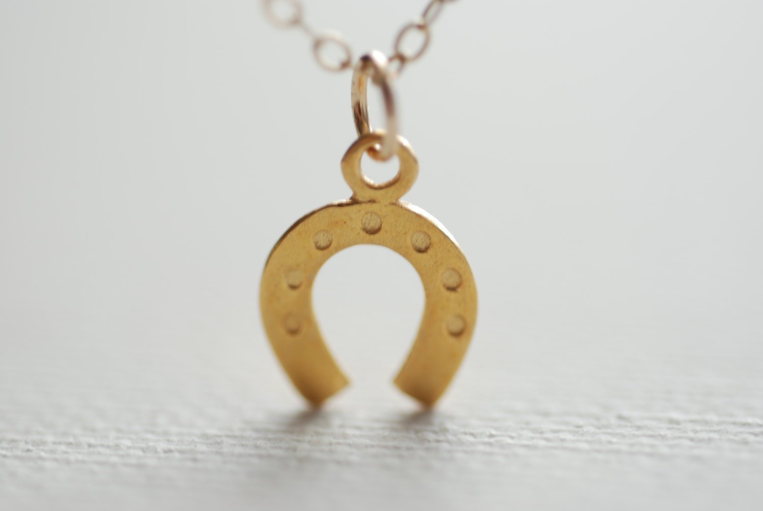 Gold Horseshoe Necklace, 24k gold Horseshoe,Dainty Horseshoe,Equestrian Necklace,Lucky Horseshoe Necklace,Horseshoe Charm,Delicate Horseshoe - HarperCrown