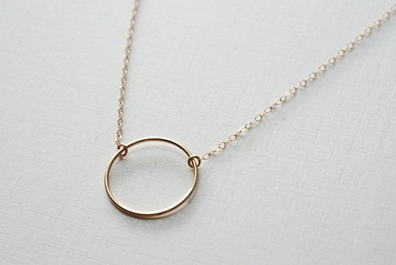 Gold Karma Necklace, Gold Eternity Ring Necklace, Simple Gold Necklace, Circle Pendant, Minimalist Circle Necklace, layering necklace - HarperCrown