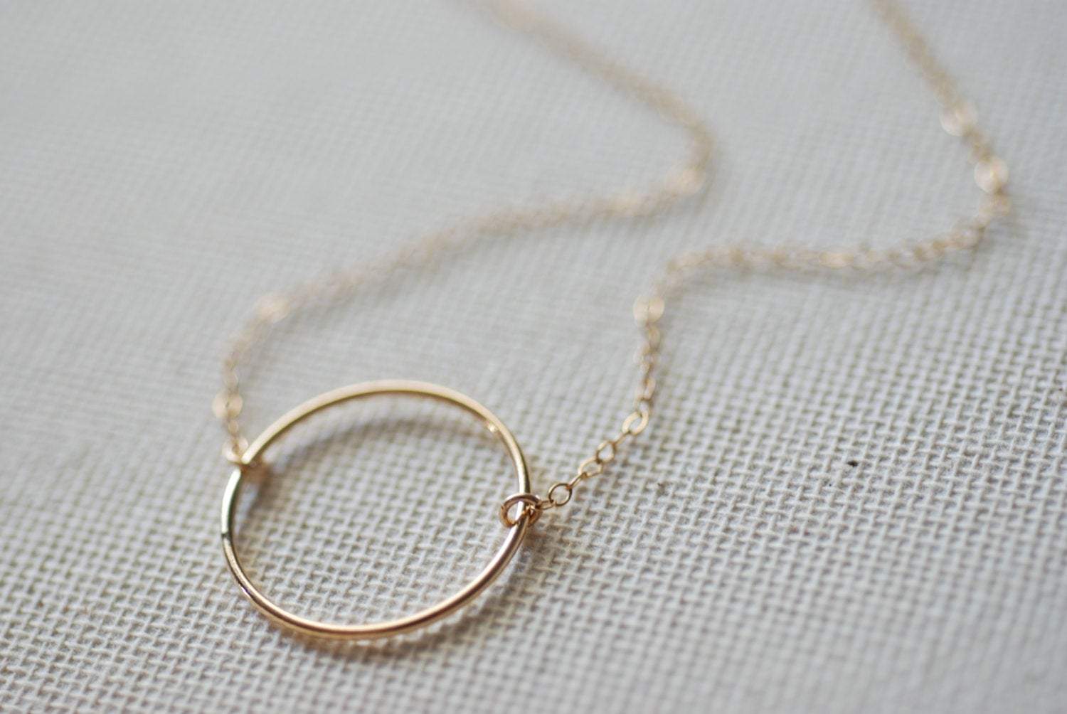 Gold Karma Necklace, Gold Eternity Ring Necklace, Simple Gold Necklace, Circle Pendant, Minimalist Circle Necklace, layering necklace - HarperCrown