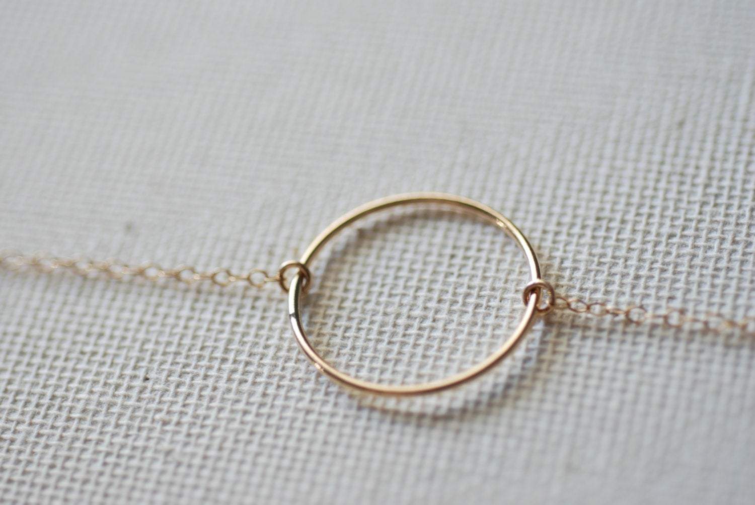 Gold Karma Necklace, Gold Eternity Ring Necklace, Simple Gold Necklace, Circle Pendant, Minimalist Circle Necklace, layering necklace - HarperCrown