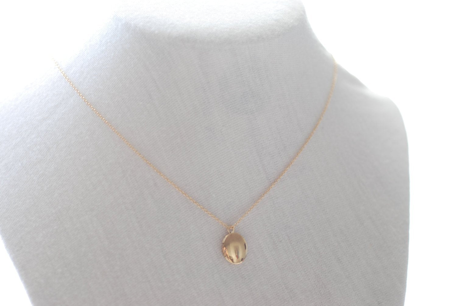 Gold Locket Necklace- Heirloom Locket, Dainty Locket Necklace, Gold Locket Gift Simple Everyday Jewelry by HeirloomEnvy - HarperCrown