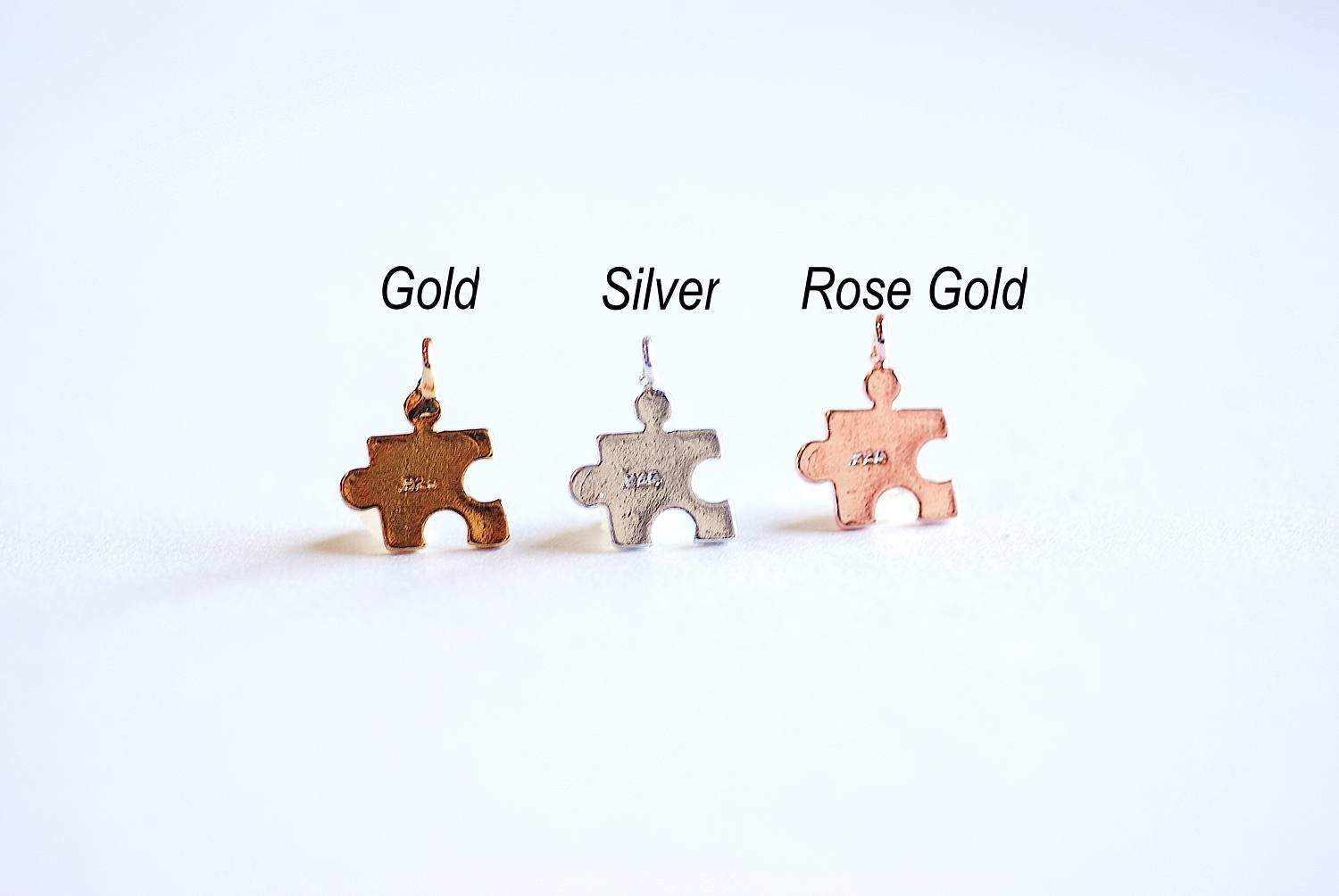 Gold Puzzle Piece Charm- 22k Gold Autism Puzzle Charm Pendant, Small Puzzle Pieces, Gold Puzzle Piece Charm, Puzzle Beads, Jigsaw Charm, 329 - HarperCrown