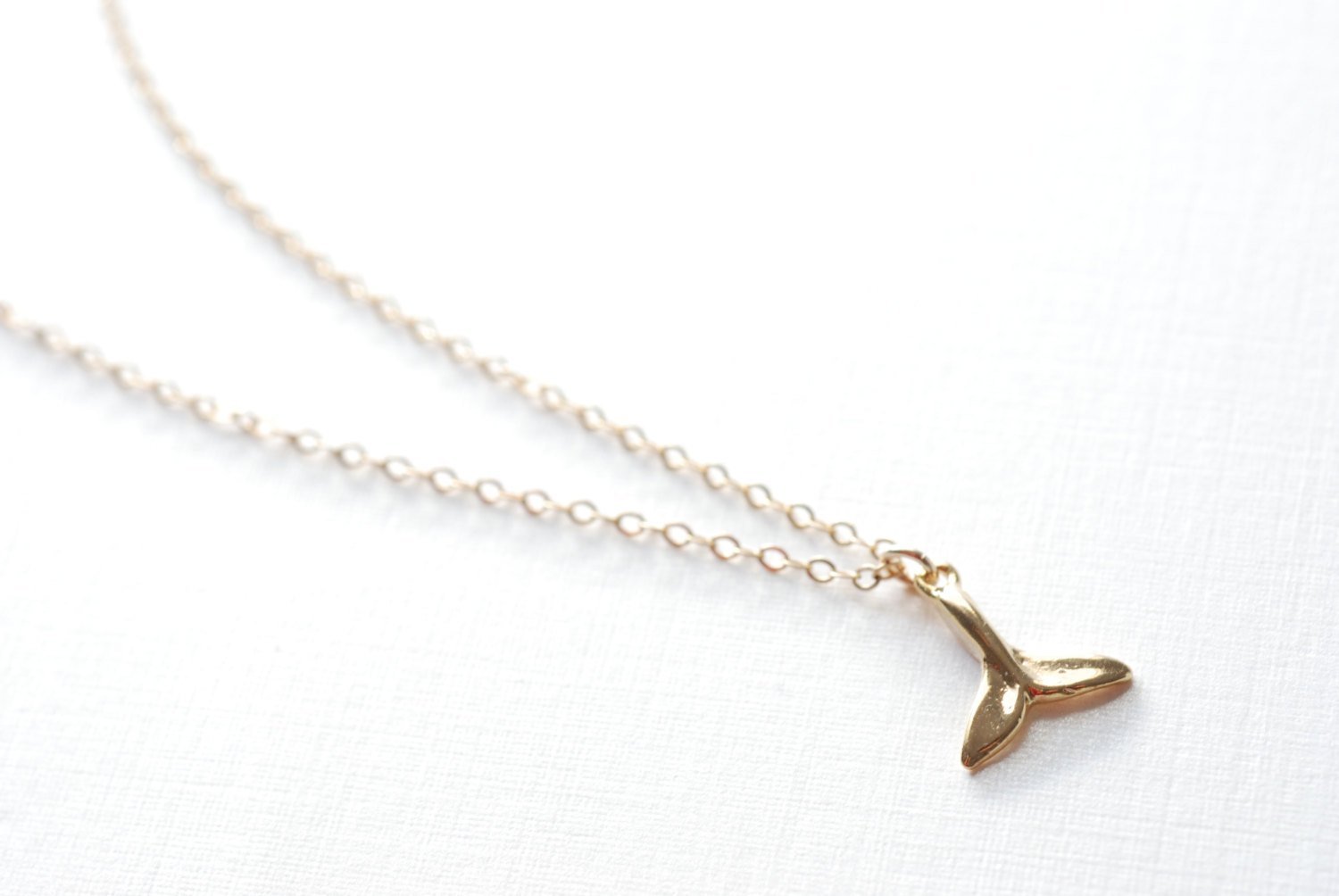 Gold whale tail necklace - whales tale - whale tail necklace, dolphin tail - HarperCrown