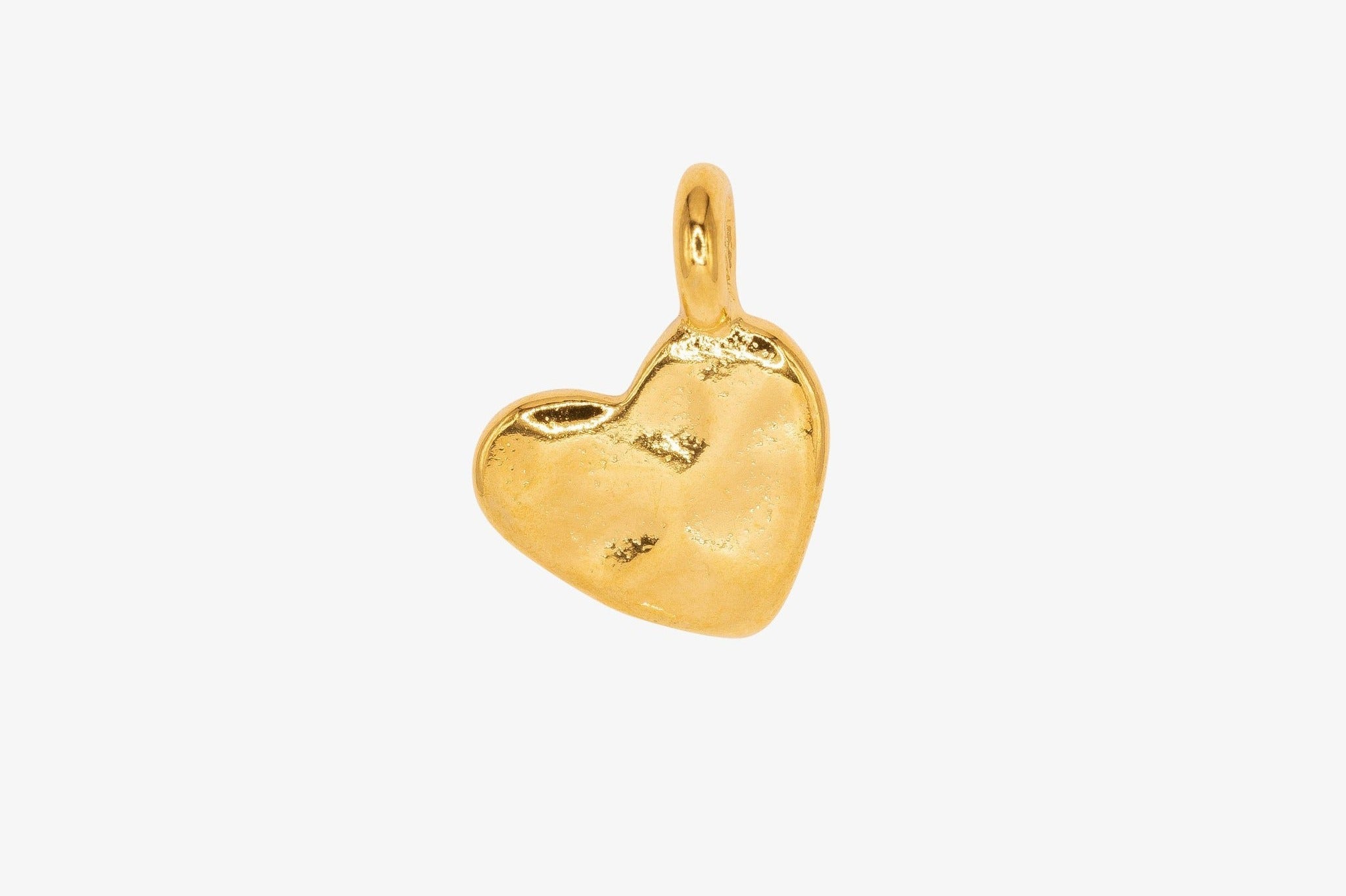 Hammered Heart Charm Wholesale 14K Gold, Solid 14K Gold, G121 - HarperCrown