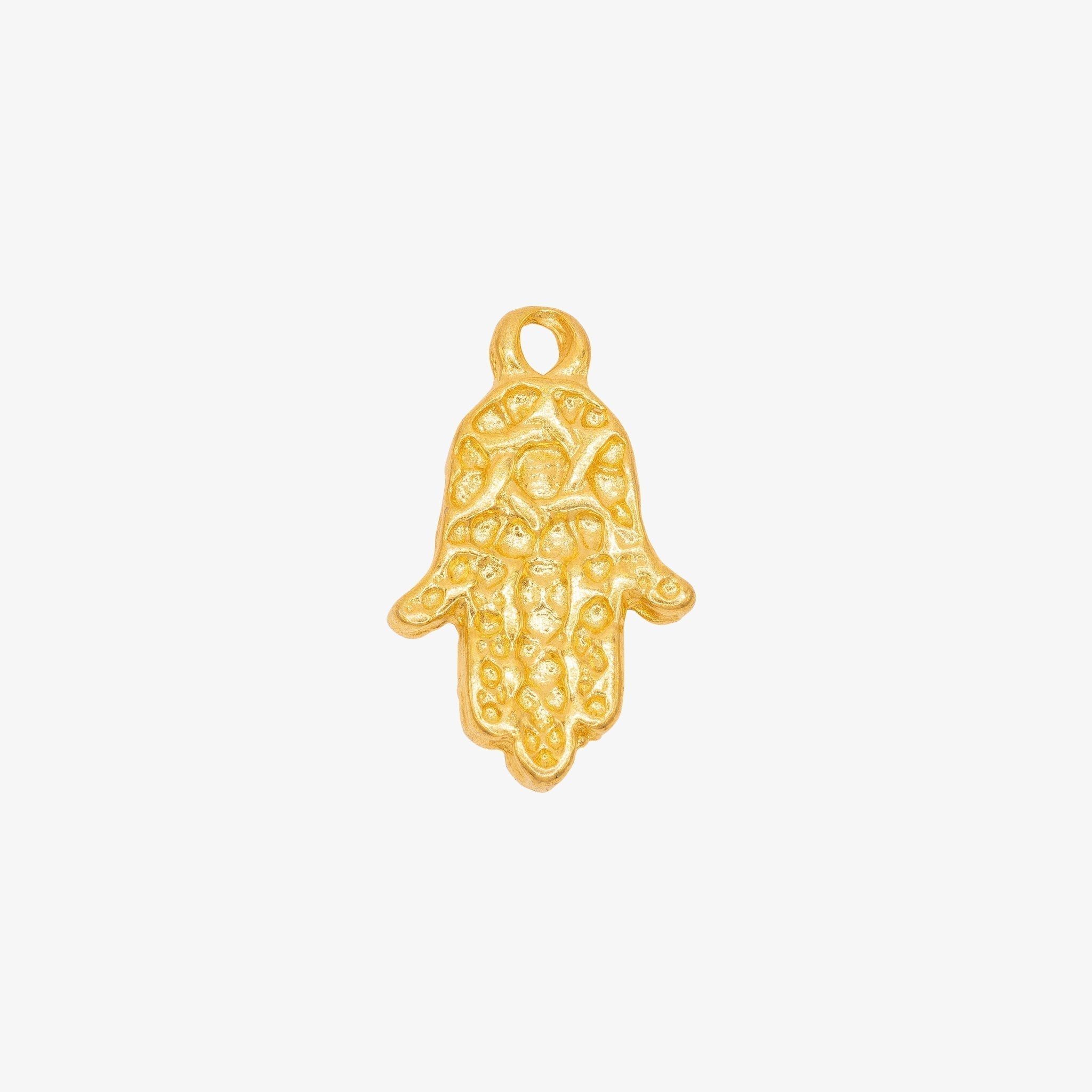 Hamsa Hand Charm 14K Gold - HarperCrown