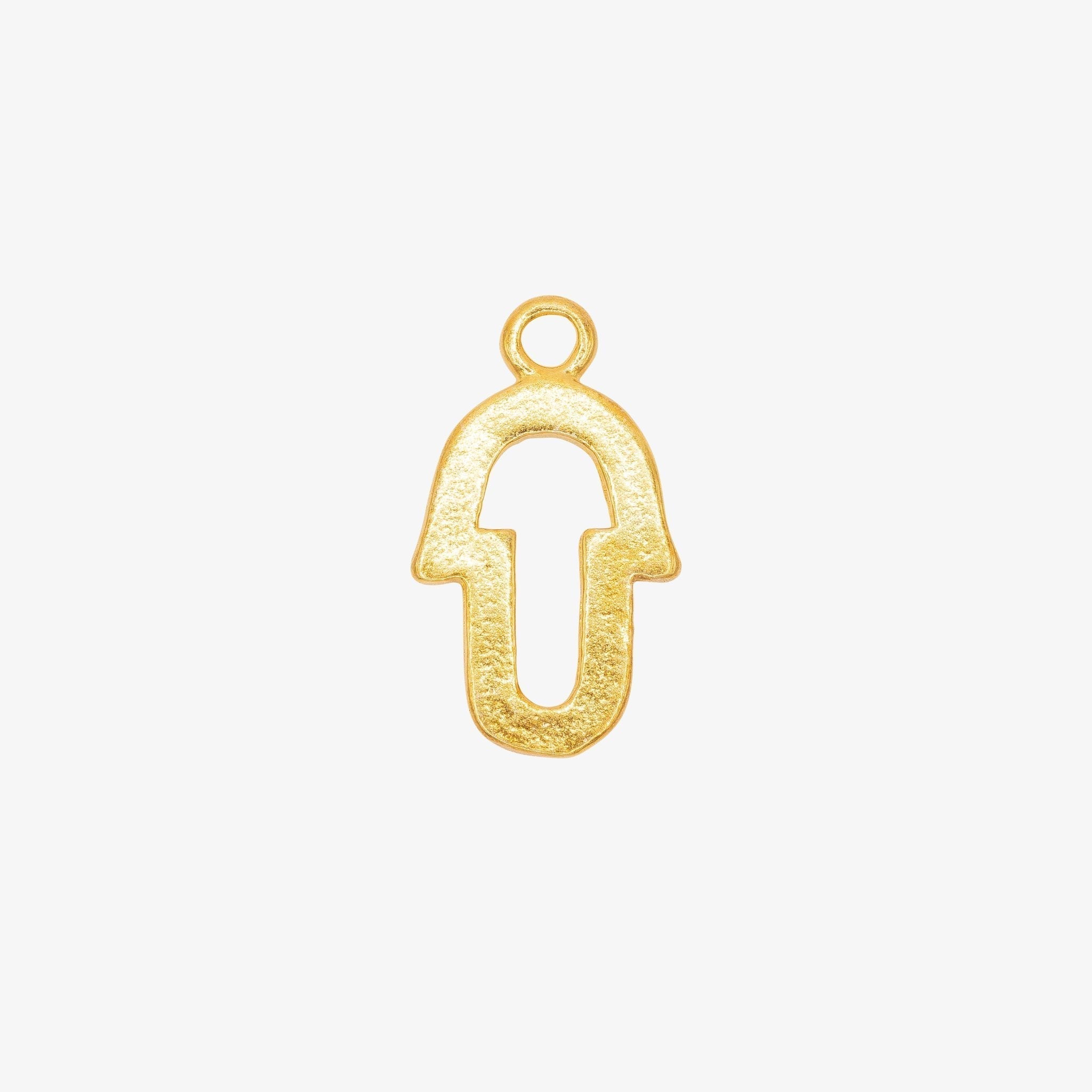 Hamsa Hand Charm 14K Gold - HarperCrown