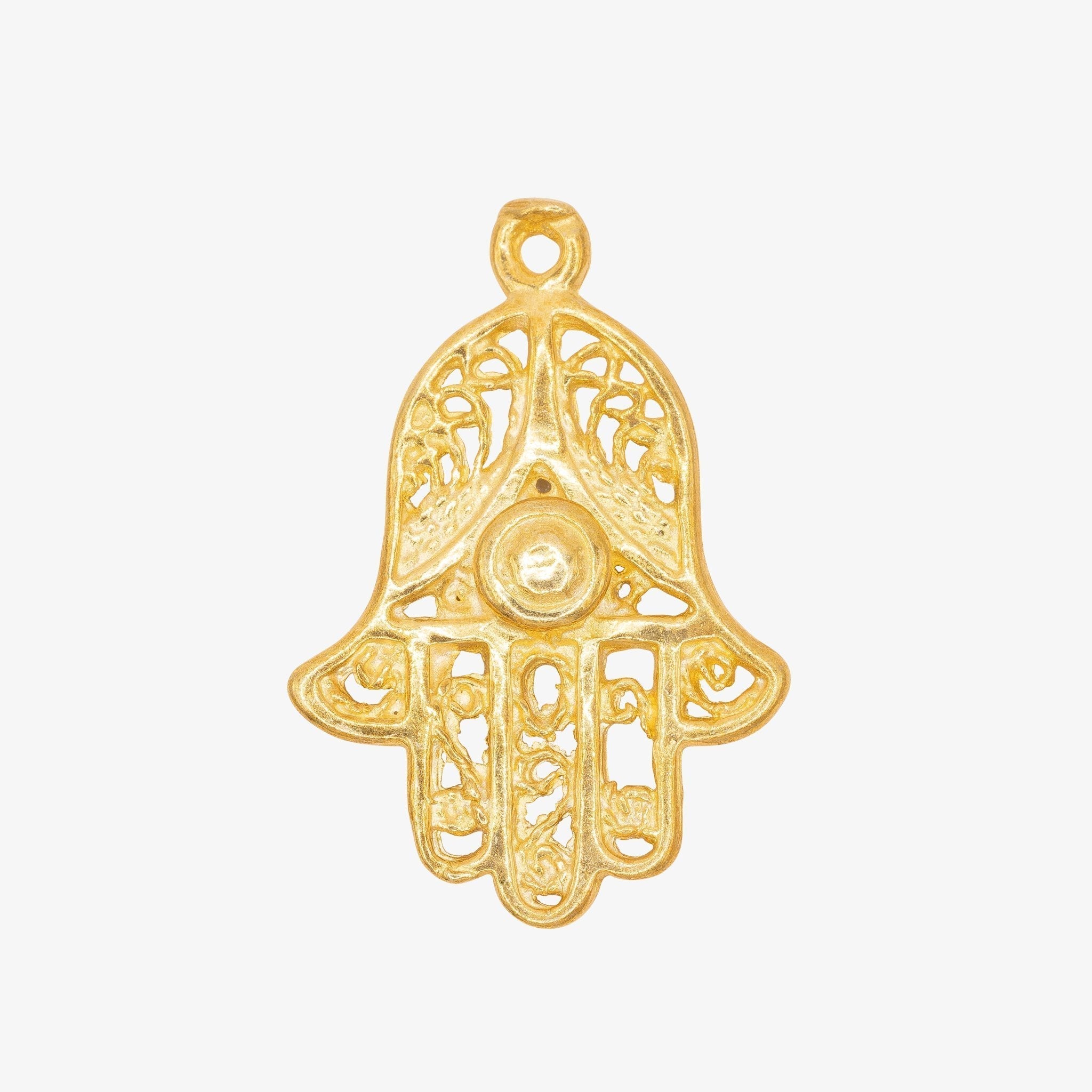 Hamsa Hand Charm 14K Gold - HarperCrown