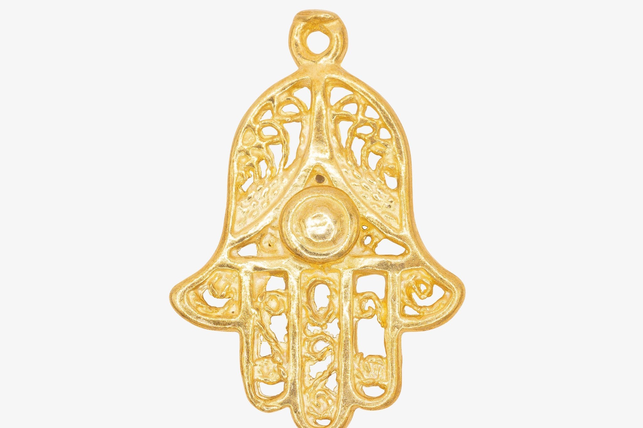 Hamsa Hand Charm Wholesale 14K Gold, Solid 14K Gold, G74 - HarperCrown