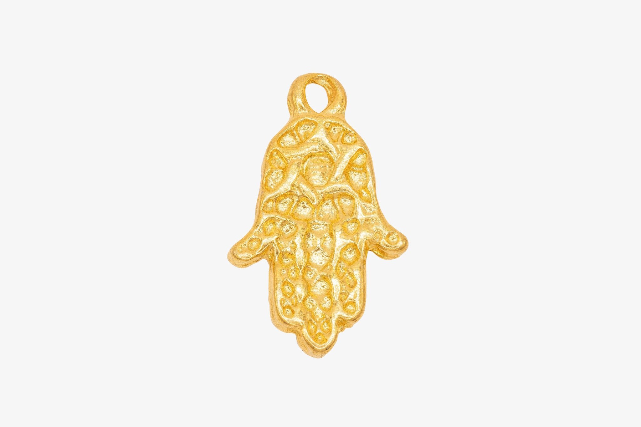 Hamsa Hand Wholesale Charm 14K Gold, Solid 14K Gold, G42 - HarperCrown