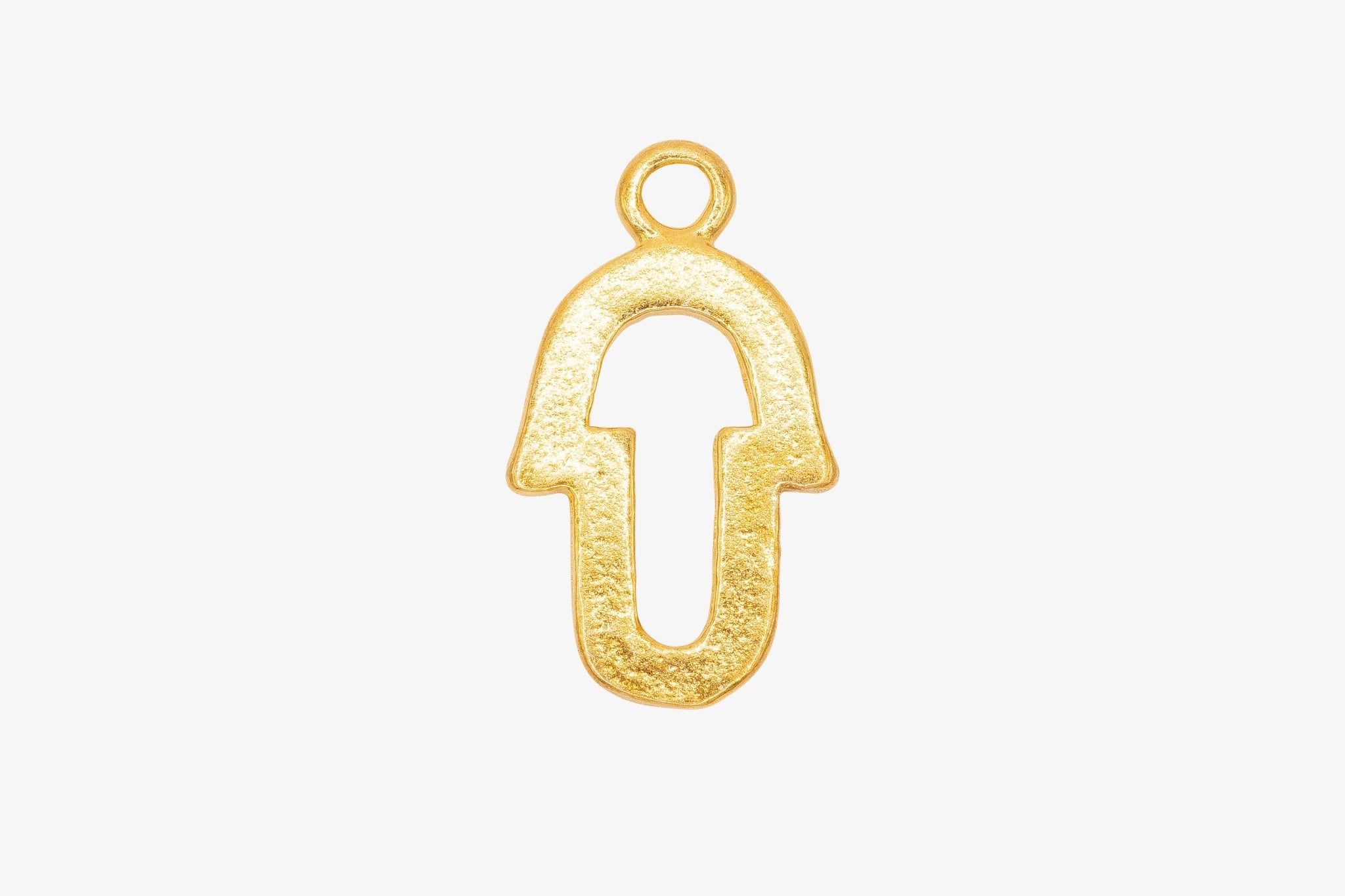 Hamsa Hand Wholesale Charm 14K Gold, Solid 14K Gold, G51 - HarperCrown