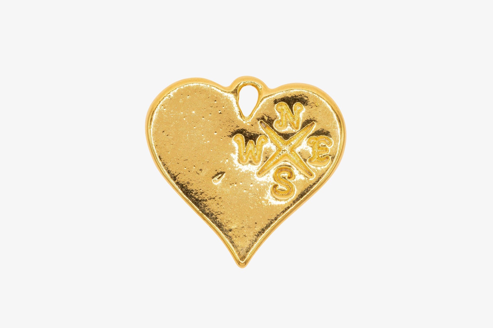 Heart Compass Charm Wholesale 14K Gold, Solid 14K Gold, G128 - HarperCrown