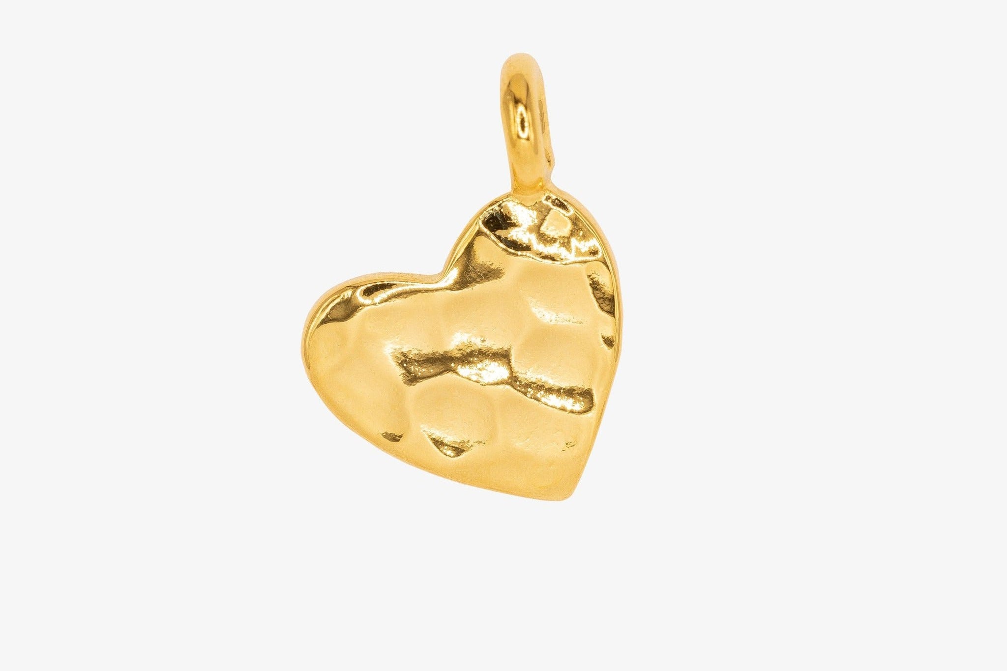 Heart Wholesale Charm Textured 14K Gold, Solid 14K Gold, G43 - HarperCrown