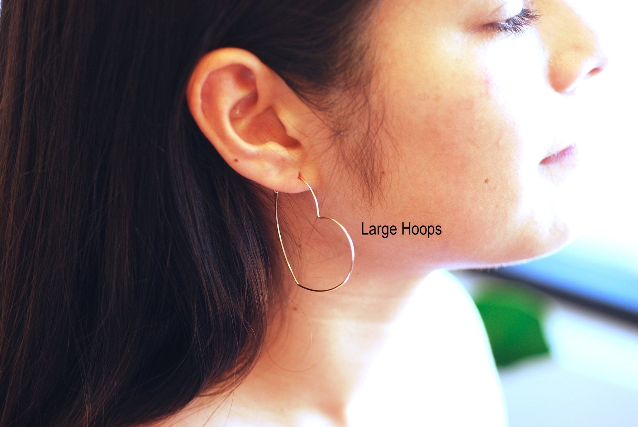 Heart Wire Hoop Earrings- 14k Gold Filled or Sterling Silver Hoop Earrings, Open Heart Wire, Love Heart Shaped Earrings, Heart Hoop Earwire - HarperCrown