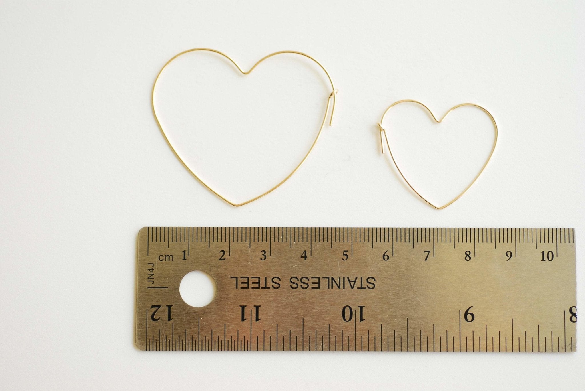 Heart Wire Hoop Earrings- 14k Gold Filled or Sterling Silver Hoop Earrings, Open Heart Wire, Love Heart Shaped Earrings, Heart Hoop Earwire - HarperCrown