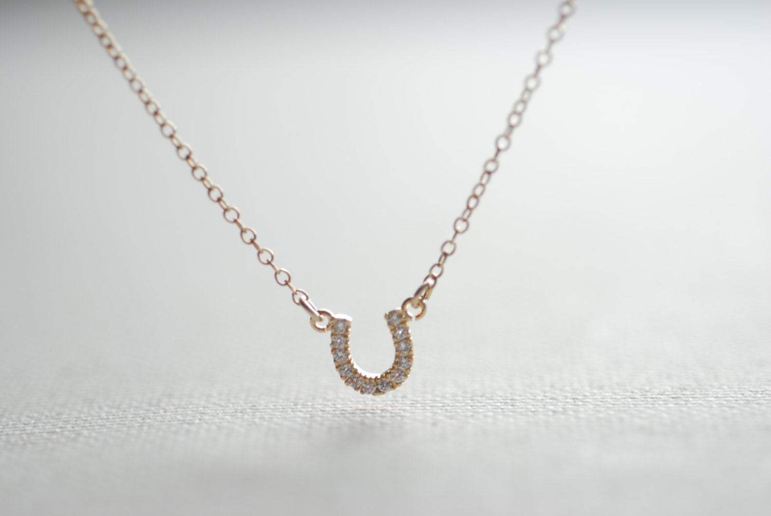 Horseshoe necklace, Horseshoe with Crystals,Dainty Horseshoe,Equestrian Jewelry,Horseshoe Charm,Simple Everyday Jewelry by HeirloomEnvy - HarperCrown