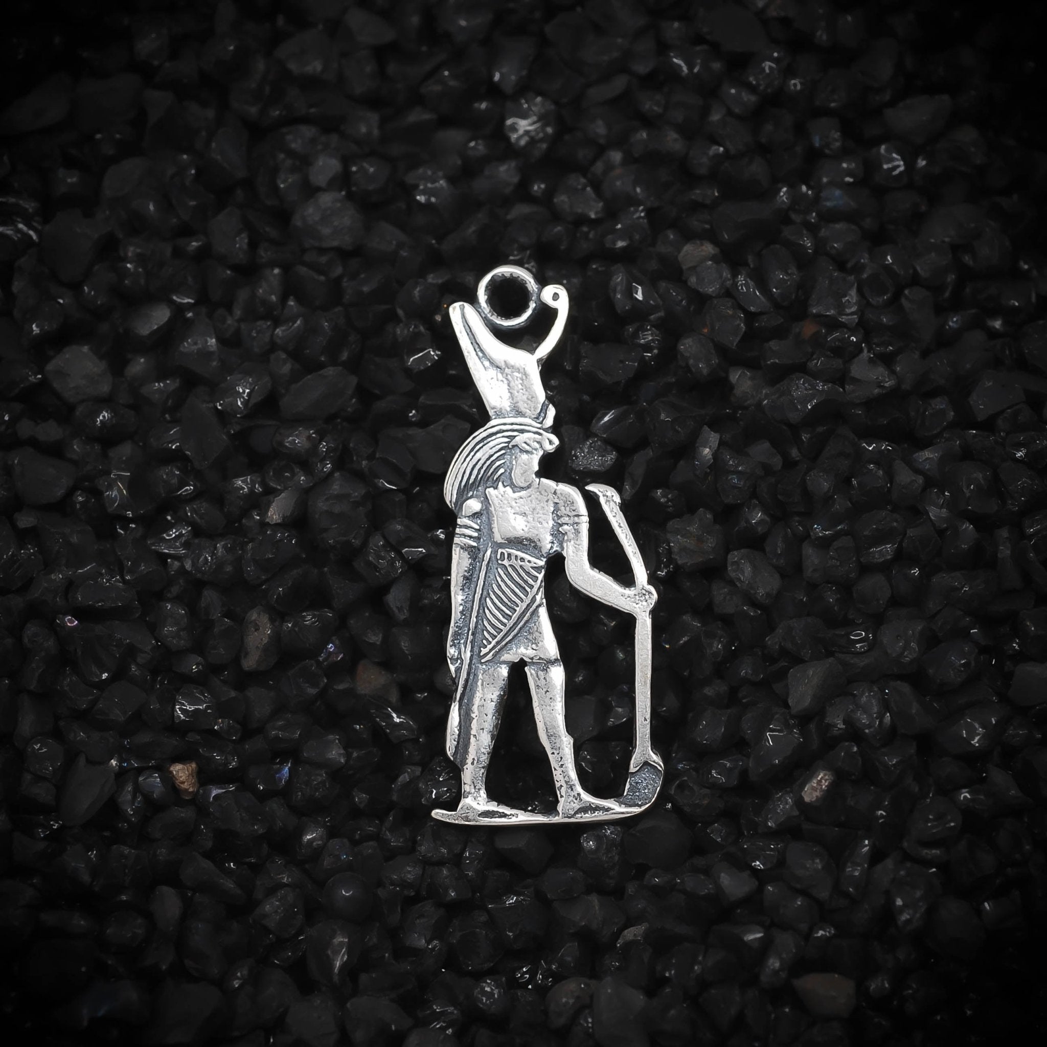 Horus Falcon Headed God Ancient Egyptian Charm | 925 Sterling Silver, Oxidized or 18K Gold Plated | Jewelry Making Pendant - HarperCrown