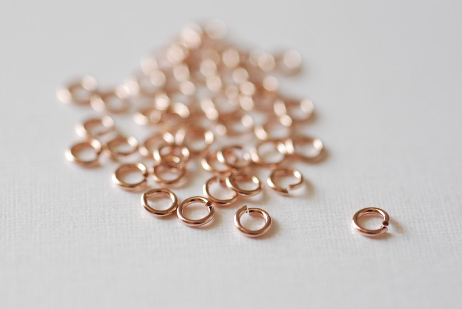 25 pcs 3mm 14K Rose Gold Filled Open Jump Rings, 3.mm Rose GOLD FILLED 14k Open Jump Rings Connectors, Rose Gold Jump Rings