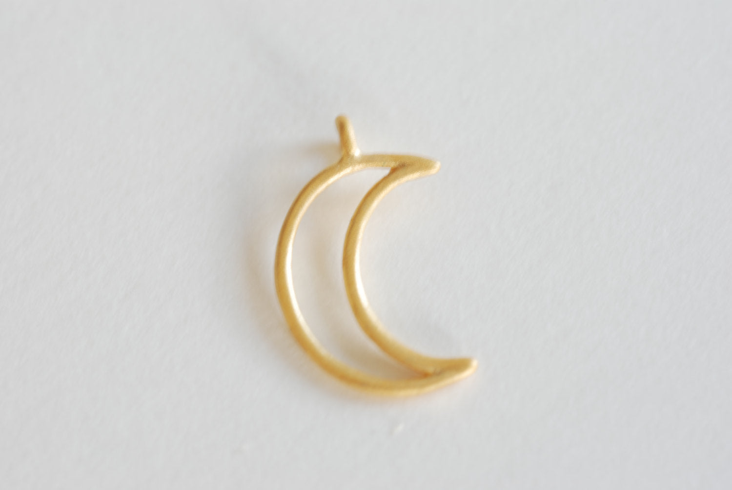 Vermeil Matte Wholesale Gold Open Crescent Moon Charm- 18k gold plated over Sterling Silver Moon Charm,Gold Half Moon Charm,Gold Moon Charm,Tusk Charm