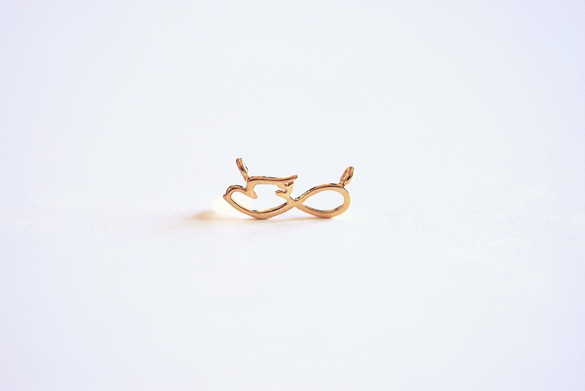 Infinity Dove Connector Charm- Vermeil Gold, Rose Gold or Sterling Silver, Christian Dove Charm, Eternity, Love knot, Infinity, Link, 429 - HarperCrown