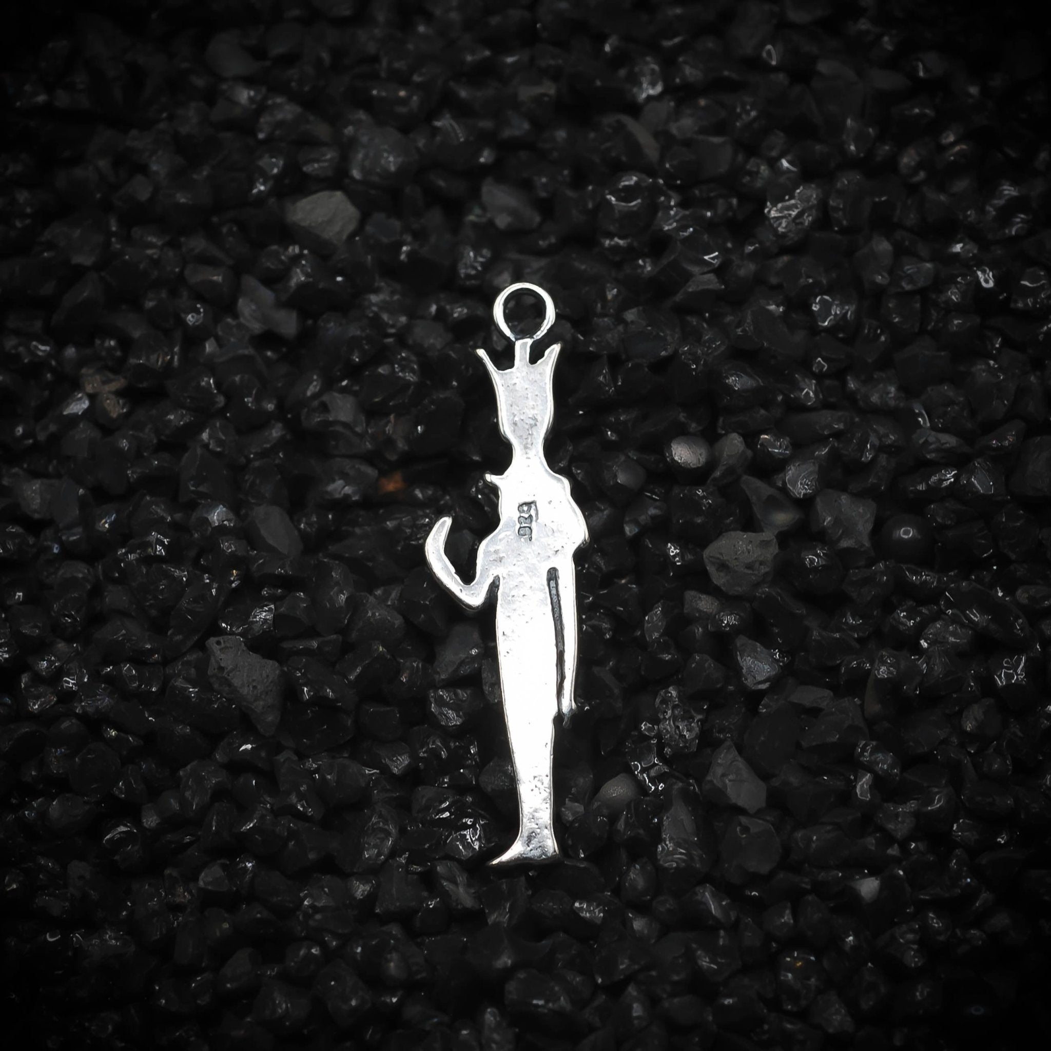 Isis Goddess of Fertility Ancient Egyptian Charm | 925 Sterling Silver, Oxidized or 18K Gold Plated | Jewelry Making Pendant - HarperCrown