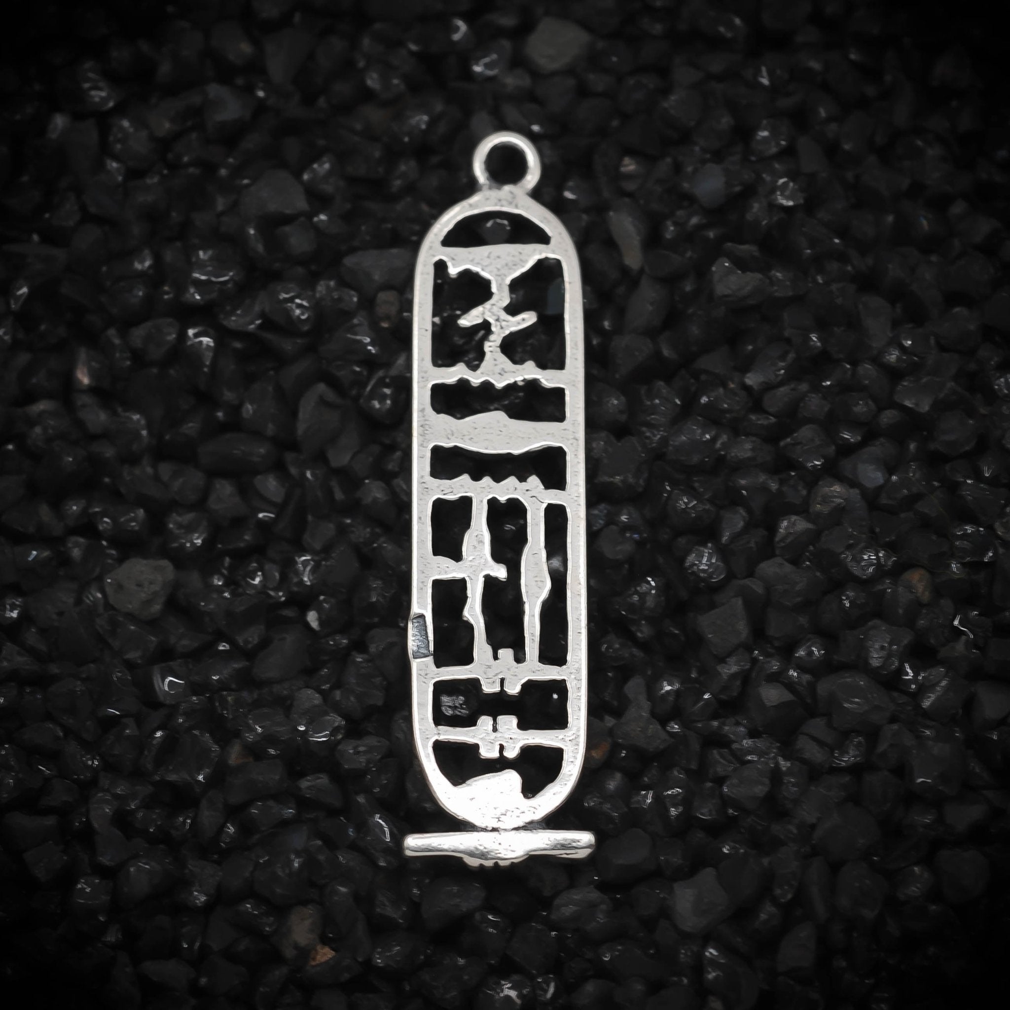 "Kindness" Cartouche Hieroglyph Ancient Egyptian Charm | 925 Sterling Silver, Oxidized or 18K Gold Plated | Jewelry Making Pendant - HarperCrown