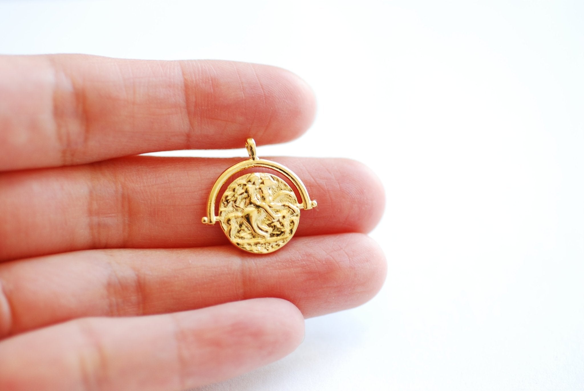 Large Medallion Coin Pendant- Greek Roman Spanish Coin Charm Pendant, Vintage Antique Coin, DIY Jewelry Parts, Wholesale Charms Pendants,491 - HarperCrown