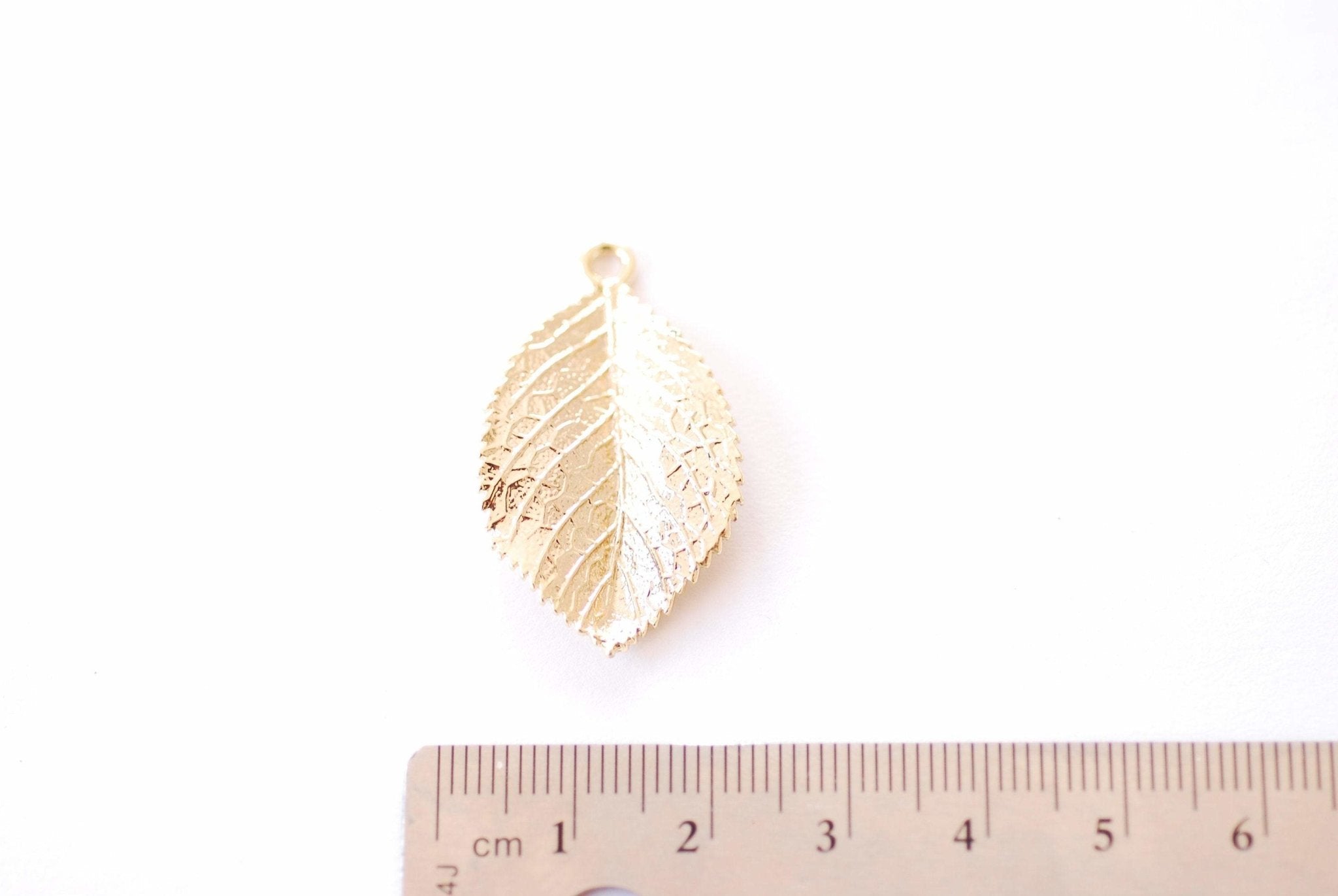 Leaf Charm | 16k Gold Plated over Brass | Dainty Leaf Pendant HarperCrown Wholesale B330 - HarperCrown