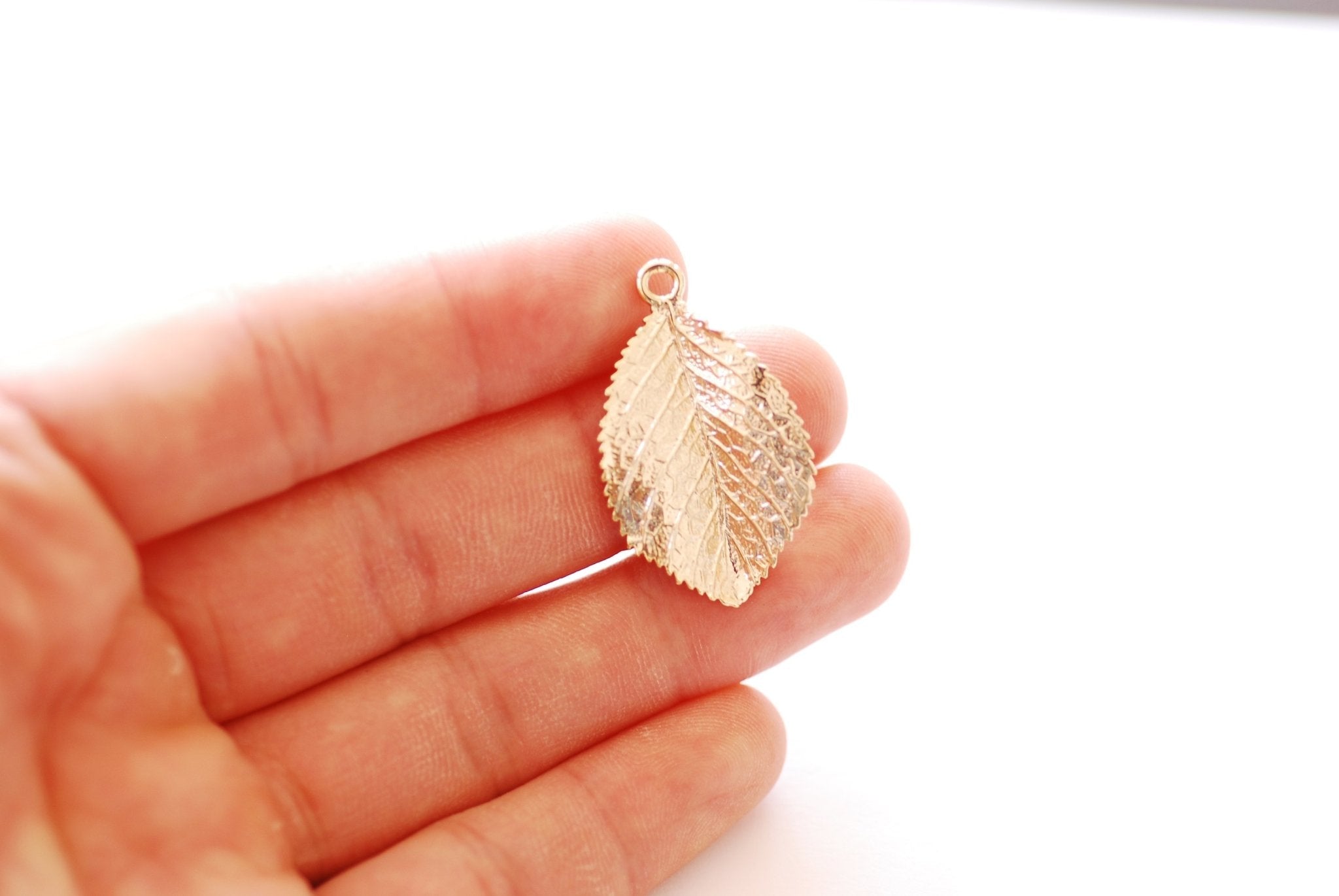 Leaf Charm | 16k Gold Plated over Brass | Dainty Leaf Pendant HarperCrown Wholesale B330 - HarperCrown