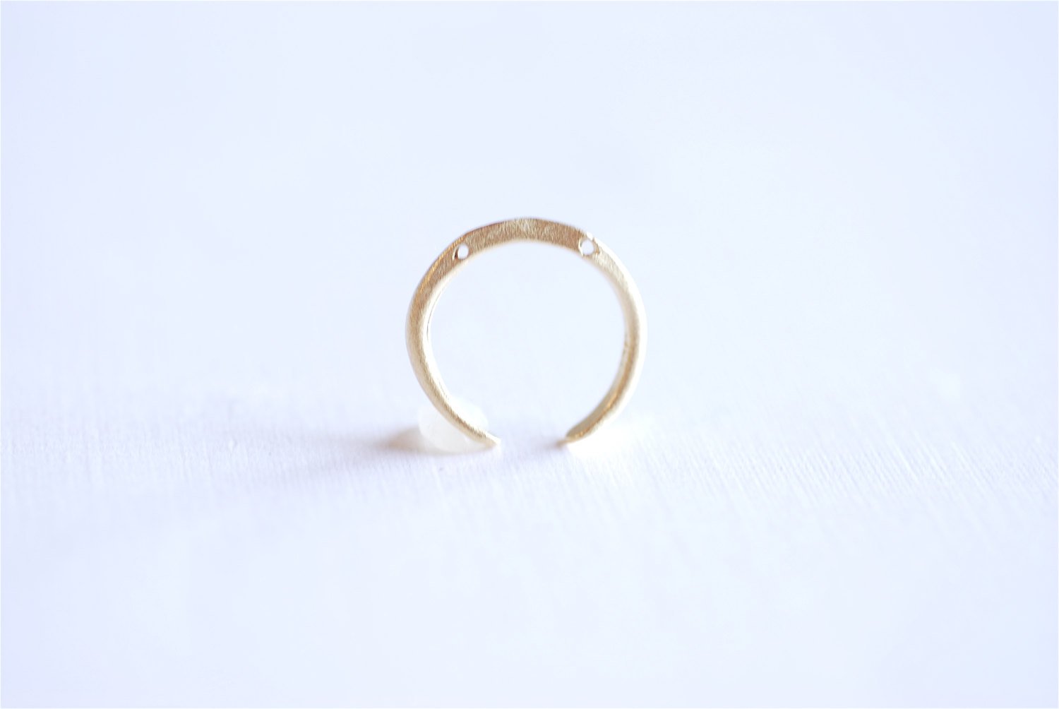 Matte Gold Crescent Moon Connector Charm- 22k gold plated 925 Sterling Silver, Gold moon charm, Gold Tusk Charm, Hammered Moon, Letter C,300 - HarperCrown