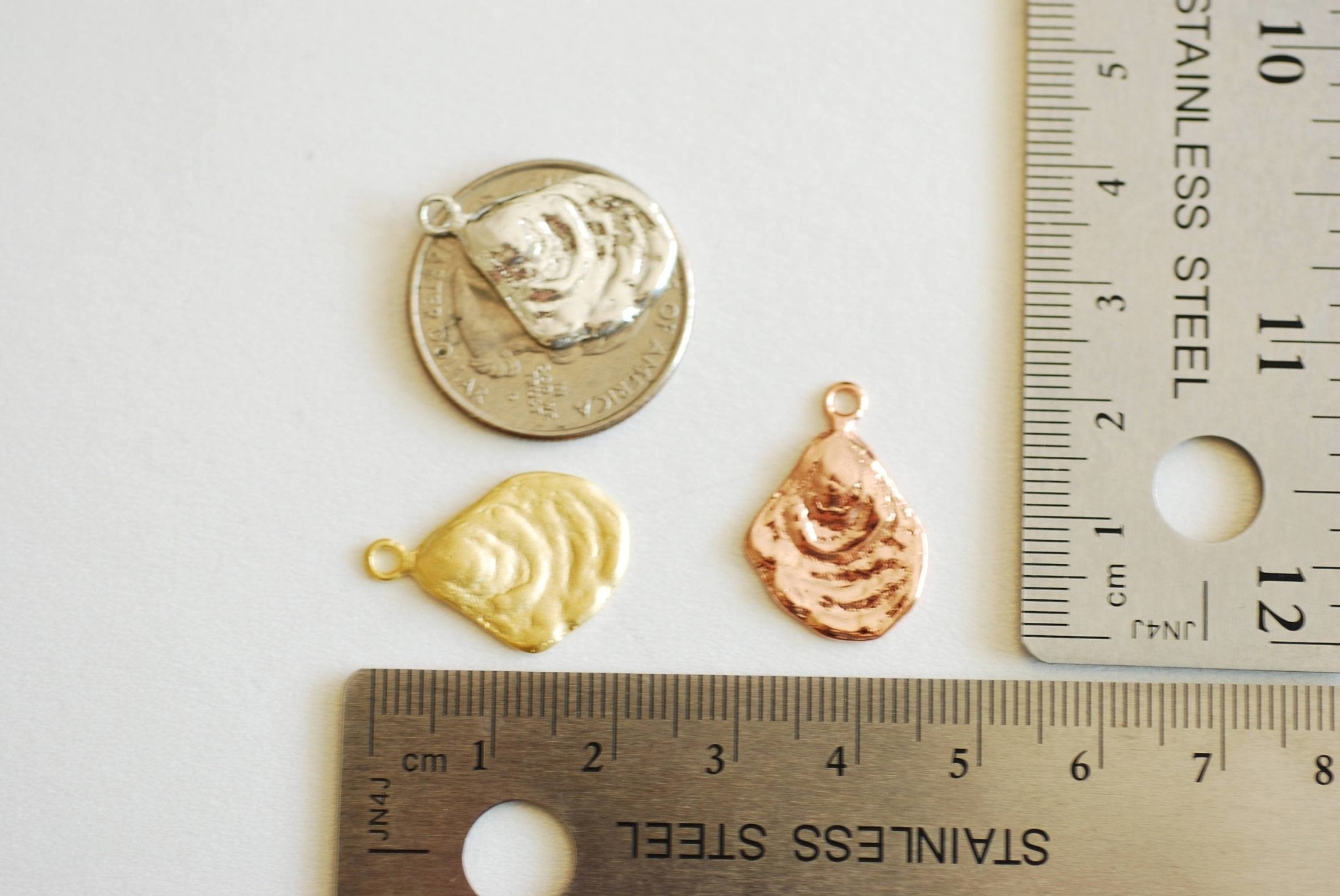 Matte Gold Oyster Charm, Gold Seashell Charm, Shell Charm, Oyster Charm, Beach Charm, Clam Shell, Shell Charm, Mussel Shell, Ocean, 373 - HarperCrown