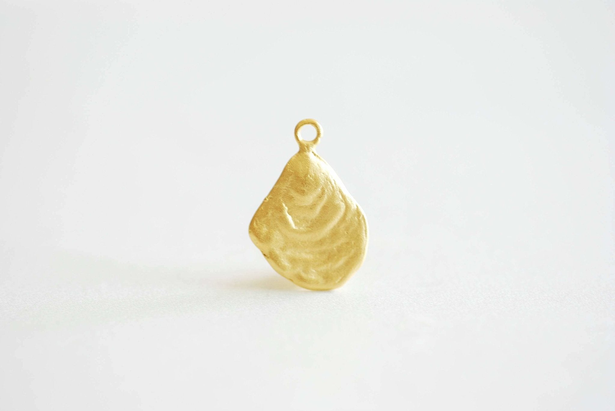 Matte Gold Oyster Charm, Gold Seashell Charm, Shell Charm, Oyster Charm, Beach Charm, Clam Shell, Shell Charm, Mussel Shell, Ocean, 373 - HarperCrown