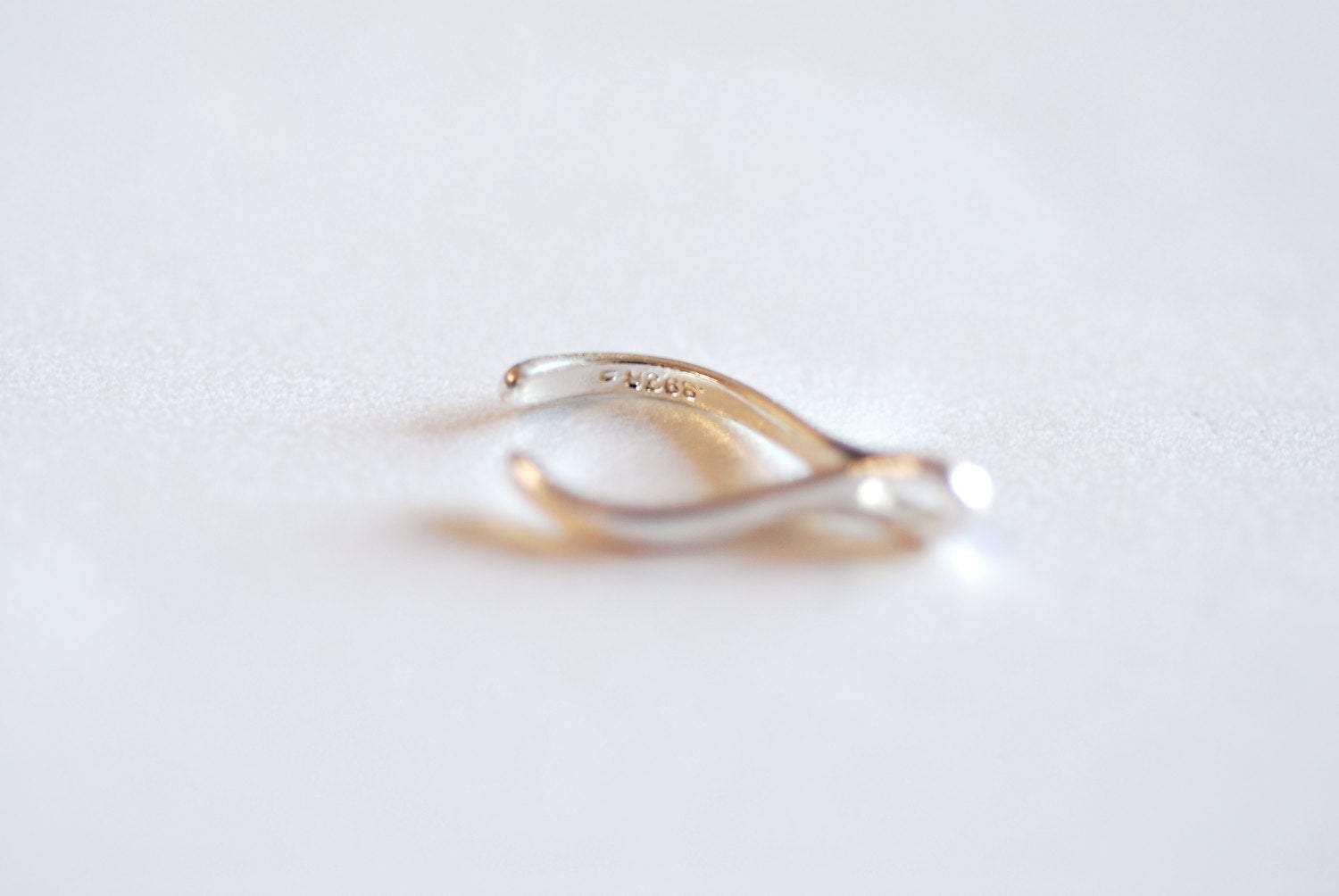 Matte Gold Uneven Wishbone Charm- Vermeil 22k Gold plated Sterling Silver Uneven Wishbone Charm, Small Wishbone Charm, Gold Wishbone, 320 - HarperCrown