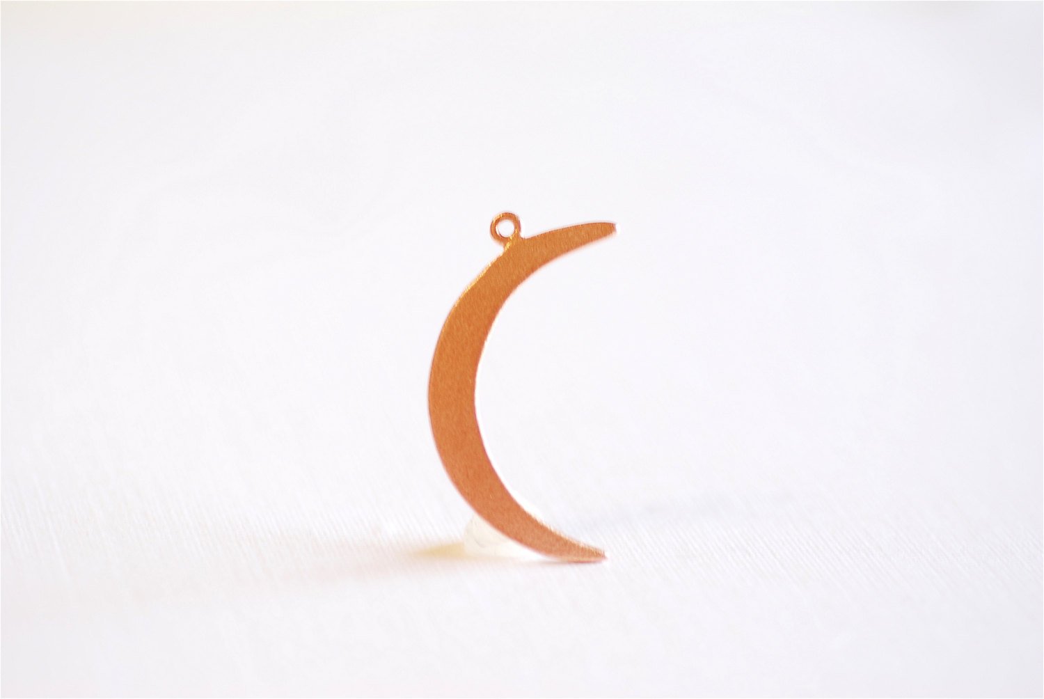 Matte Pink Rose Gold Vermeil Crescent Moon Charm- 18k gold plated Sterling Silver, Rose Gold Half moon charm pendant, Moon Charm, 276 - HarperCrown