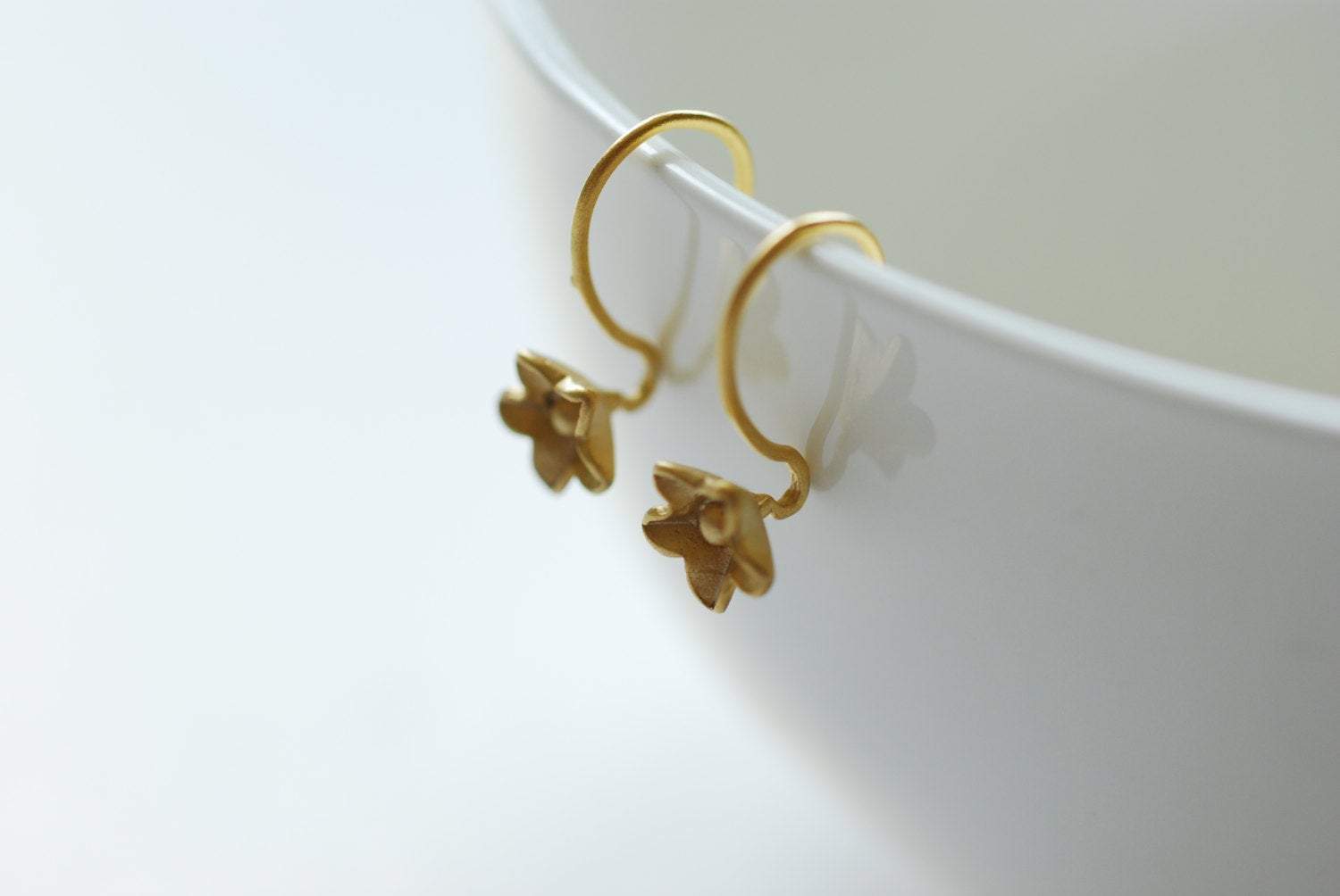 Matte Vermeil Gold Flower Earring finding - 18k gold plated over Sterling Silver, Gold flower earrings, Gold earring finding, Gold Earrings - HarperCrown